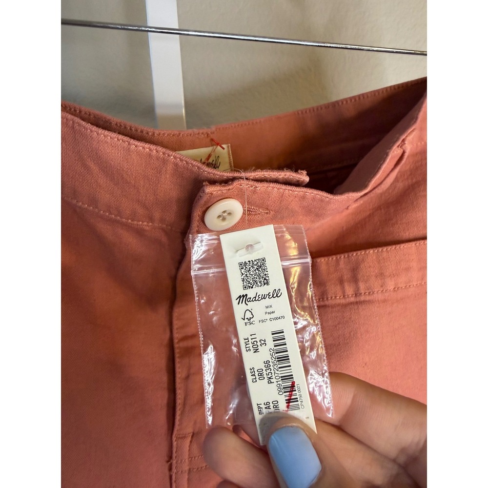 Madewell Emmett High Rise Shorts Burnt Orange Rust Size 32 - Picture 4 of 7